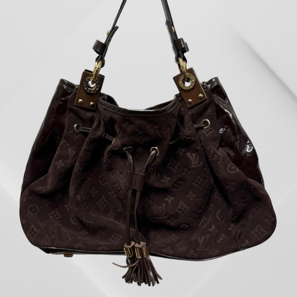 LV Louis Vuitton Limited Edition Monogram Suede Irene Coco Hobo